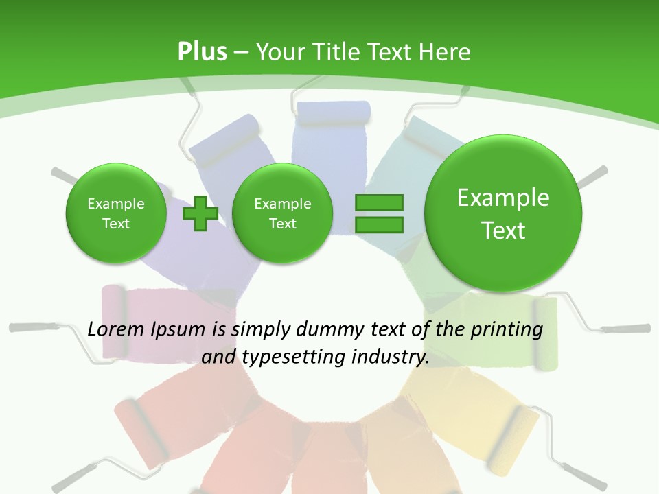 Green Rollers Wheel PowerPoint Template