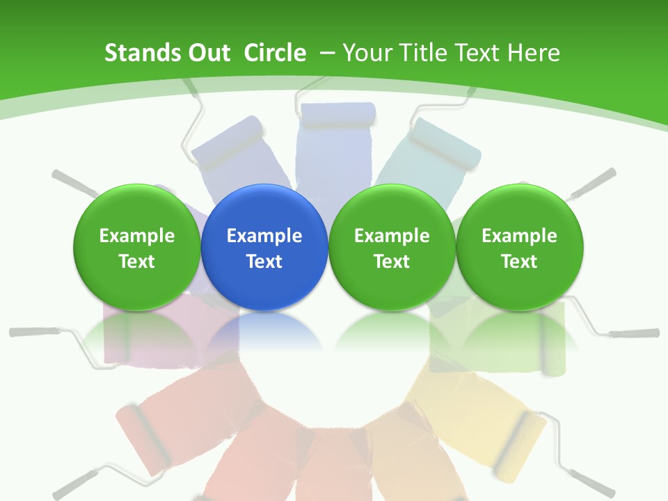Green Rollers Wheel PowerPoint Template
