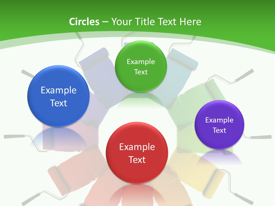 Green Rollers Wheel PowerPoint Template