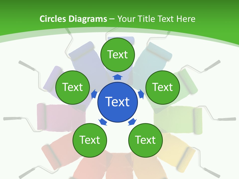 Green Rollers Wheel PowerPoint Template