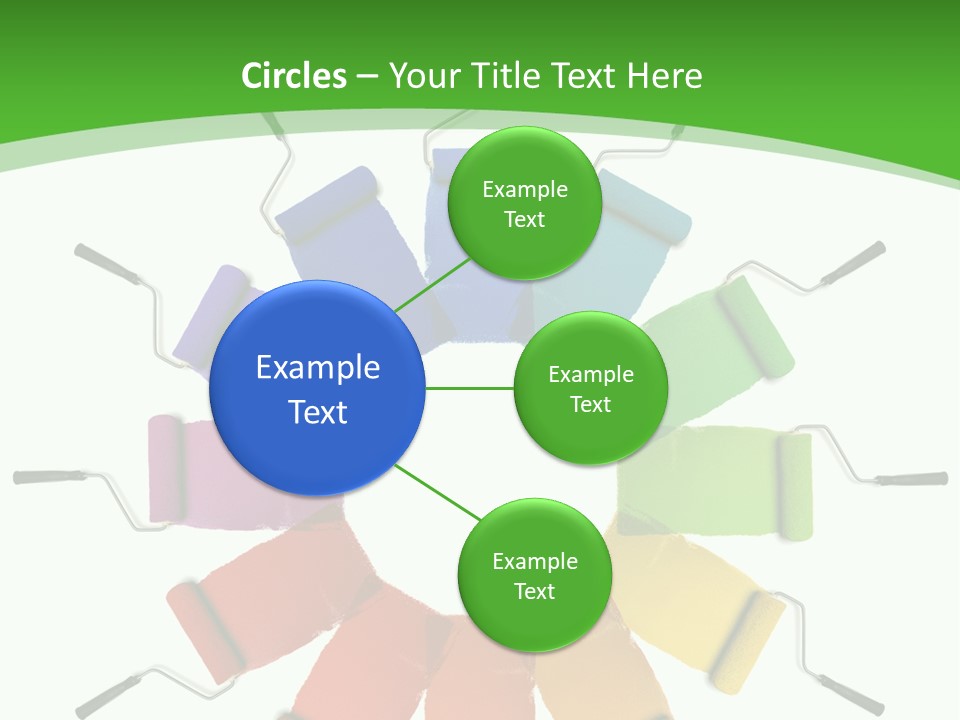 Green Rollers Wheel PowerPoint Template