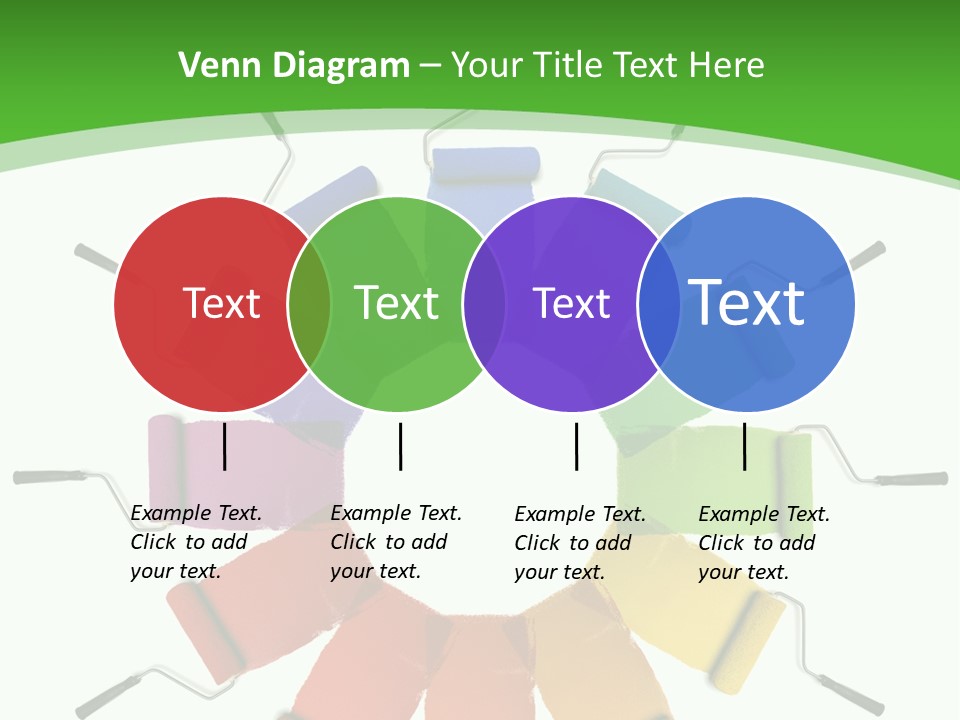 Green Rollers Wheel PowerPoint Template