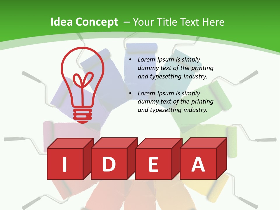 Green Rollers Wheel PowerPoint Template