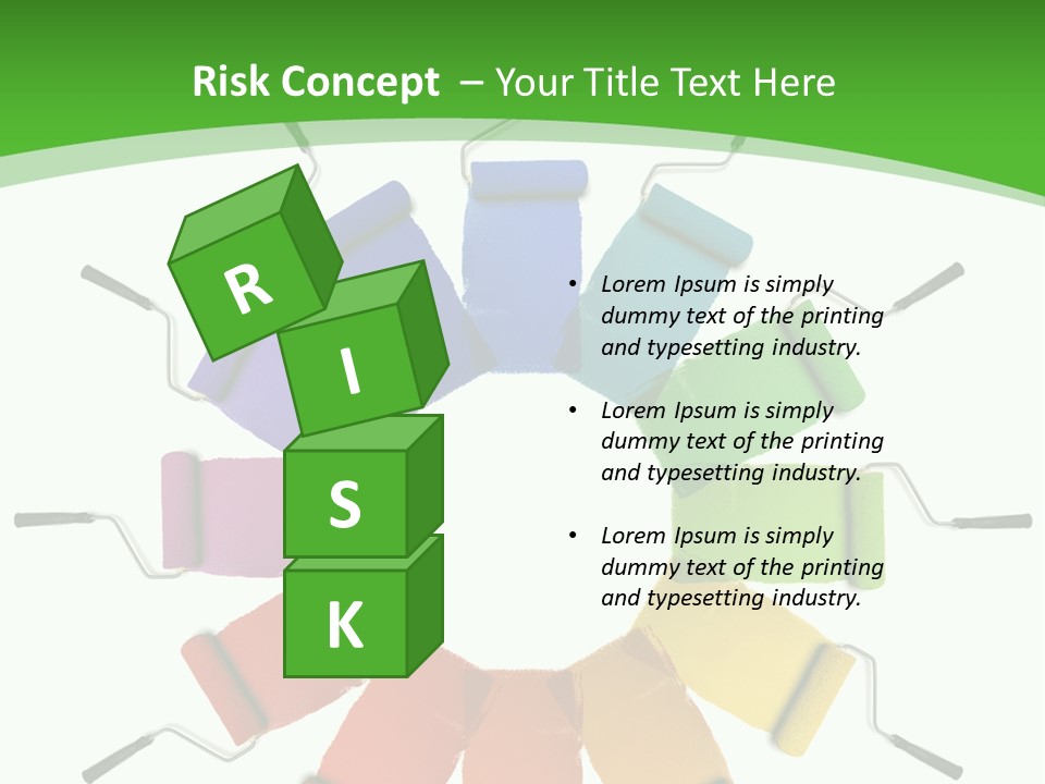 Green Rollers Wheel PowerPoint Template