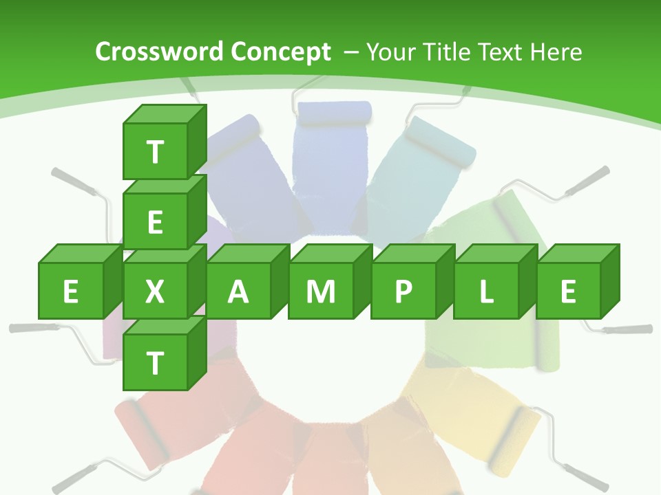 Green Rollers Wheel PowerPoint Template