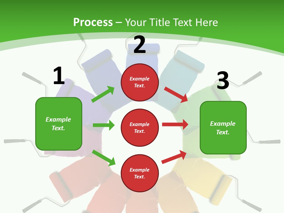 Green Rollers Wheel PowerPoint Template