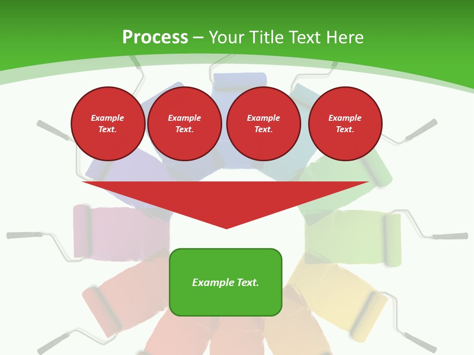 Green Rollers Wheel PowerPoint Template
