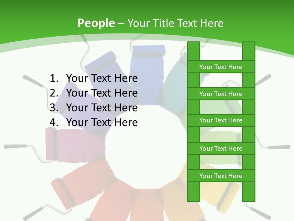 Green Rollers Wheel PowerPoint Template