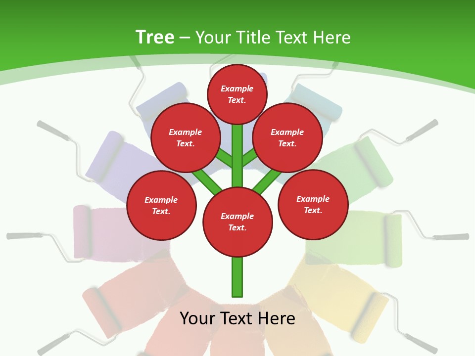 Green Rollers Wheel PowerPoint Template