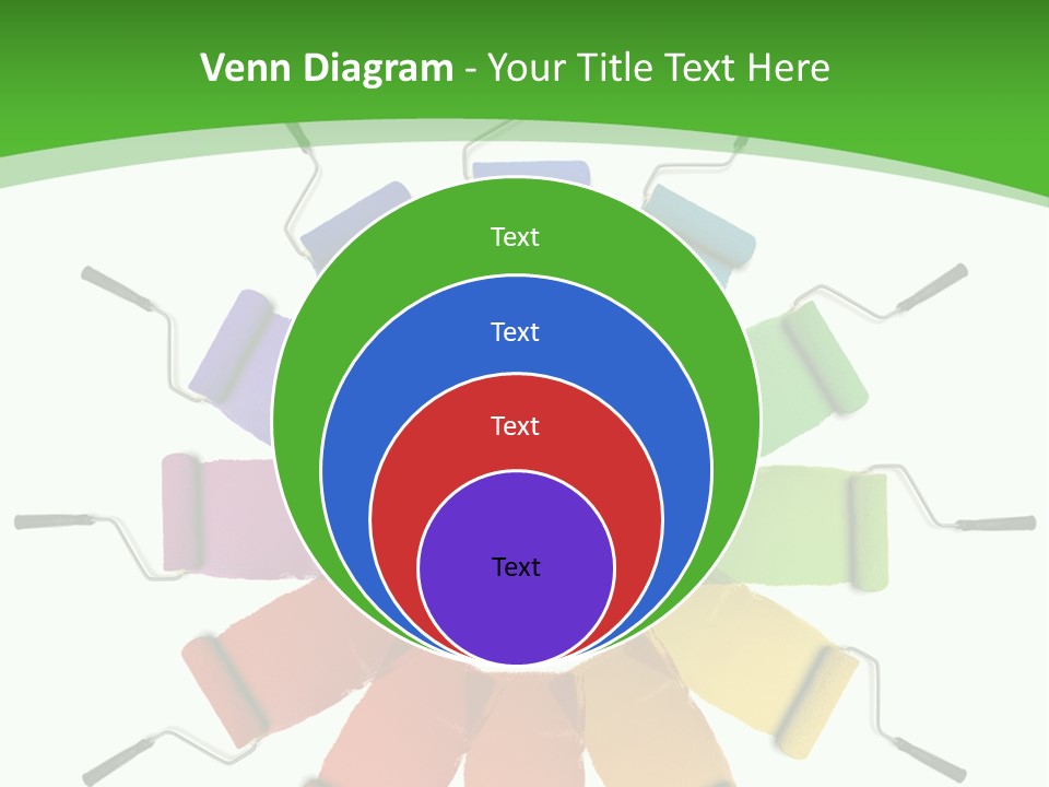 Green Rollers Wheel PowerPoint Template