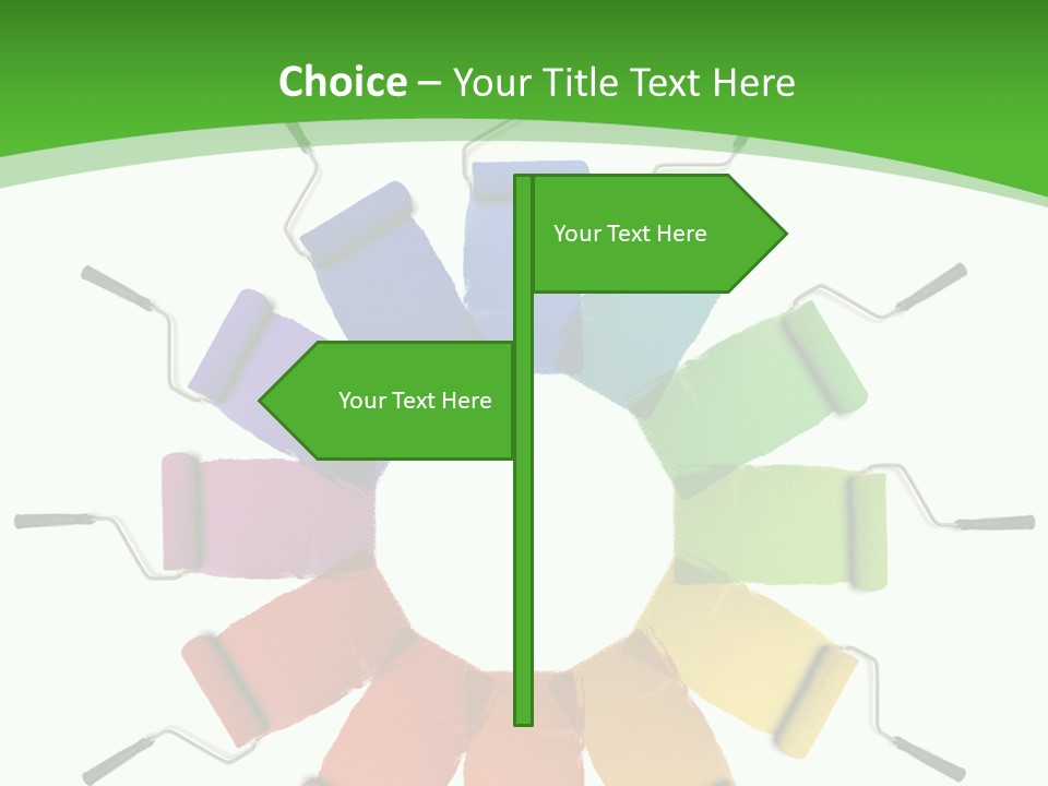 Green Rollers Wheel PowerPoint Template