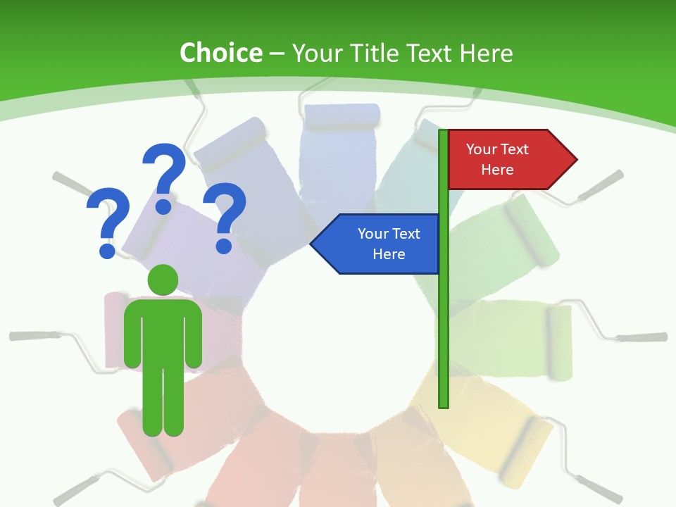 Green Rollers Wheel PowerPoint Template