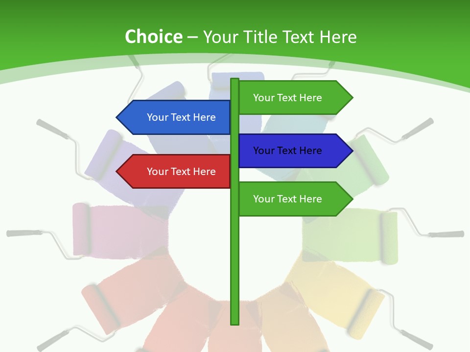 Green Rollers Wheel PowerPoint Template