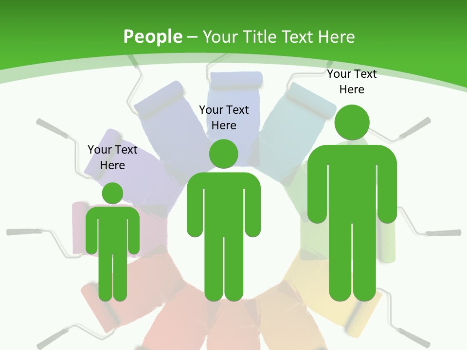 Green Rollers Wheel PowerPoint Template