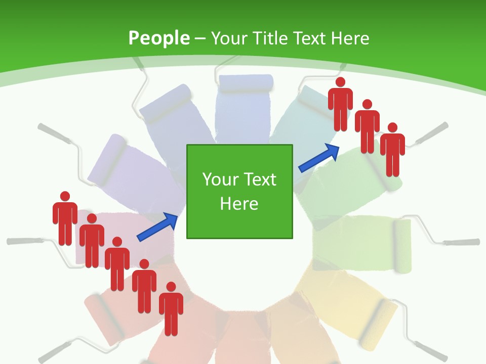 Green Rollers Wheel PowerPoint Template