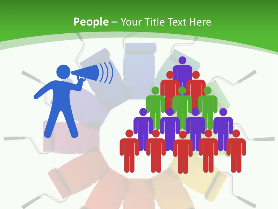 Green Rollers Wheel PowerPoint Template