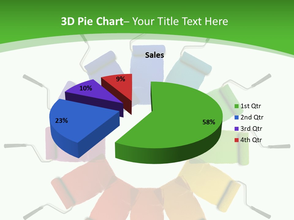 Green Rollers Wheel PowerPoint Template