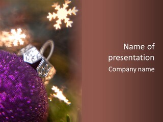 A Purple Ornament With Snowflakes In The Background PowerPoint Template