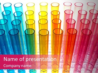 A Group Of Colored Pens With A Pink Background PowerPoint Template