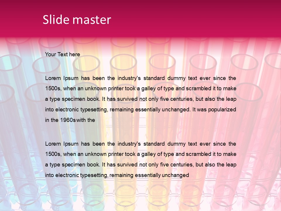 A Group Of Colored Pens With A Pink Background PowerPoint Template