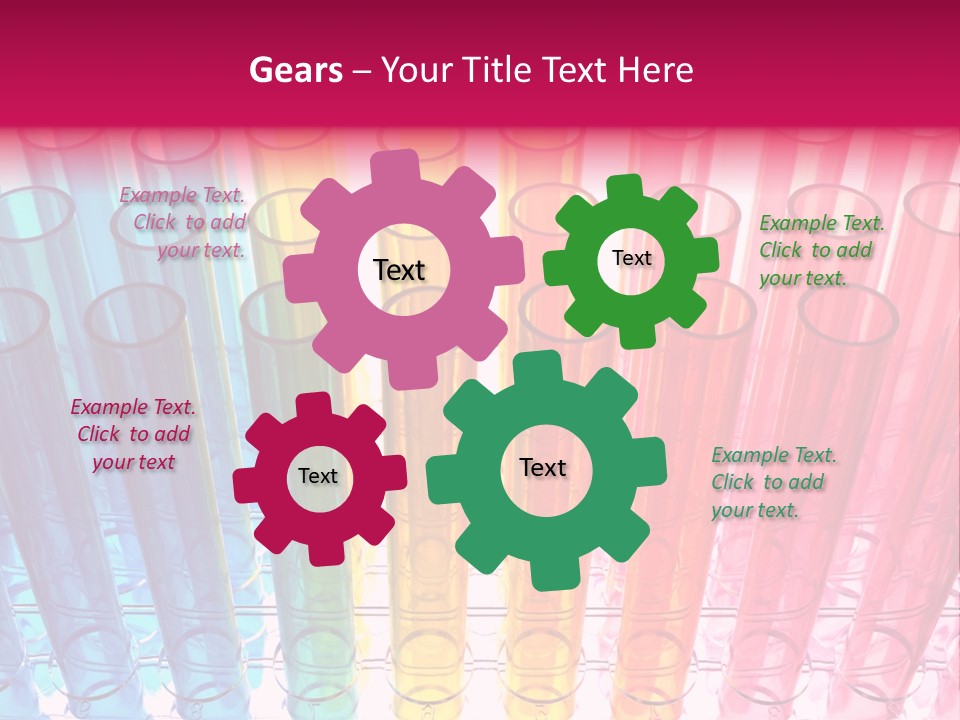A Group Of Colored Pens With A Pink Background PowerPoint Template