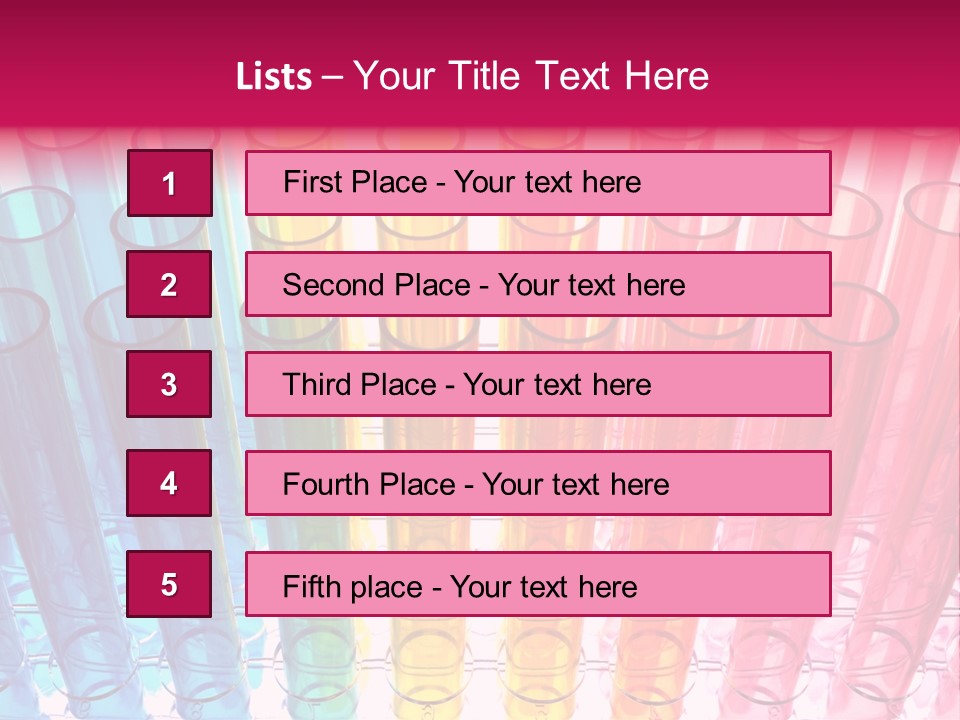 A Group Of Colored Pens With A Pink Background PowerPoint Template