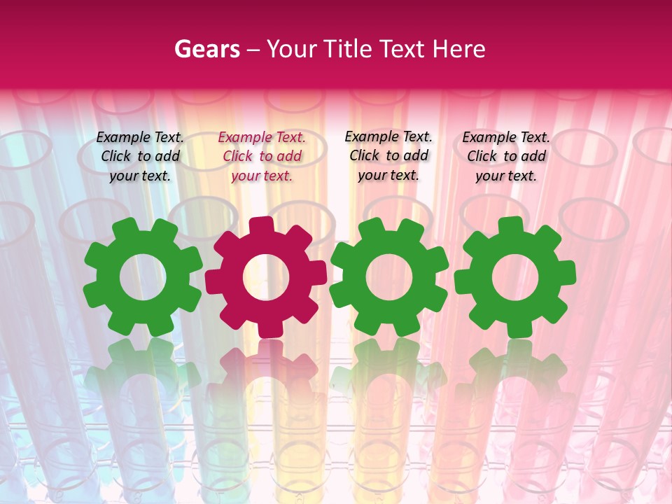A Group Of Colored Pens With A Pink Background PowerPoint Template