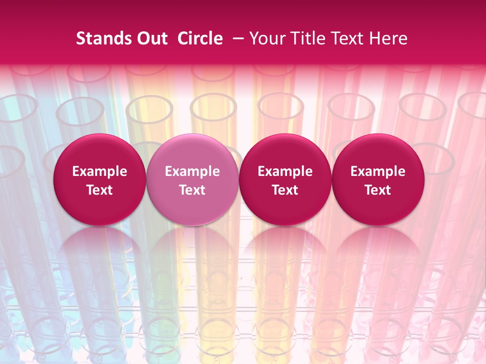A Group Of Colored Pens With A Pink Background PowerPoint Template