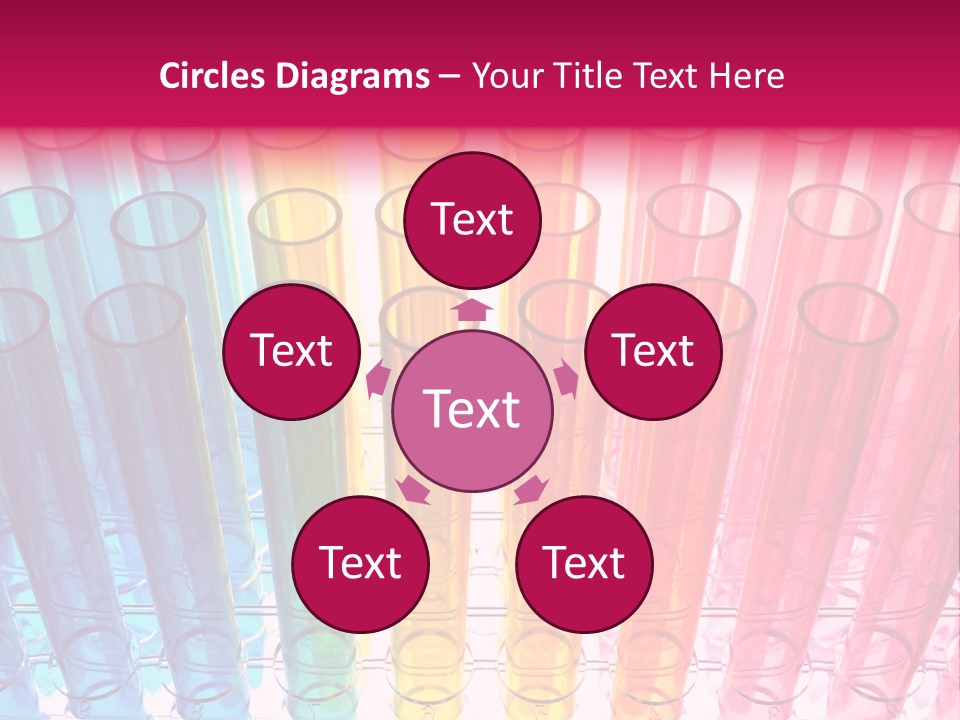 A Group Of Colored Pens With A Pink Background PowerPoint Template