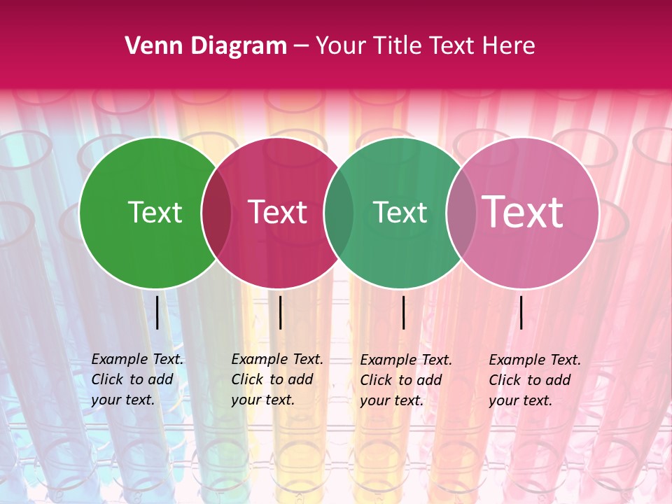 A Group Of Colored Pens With A Pink Background PowerPoint Template