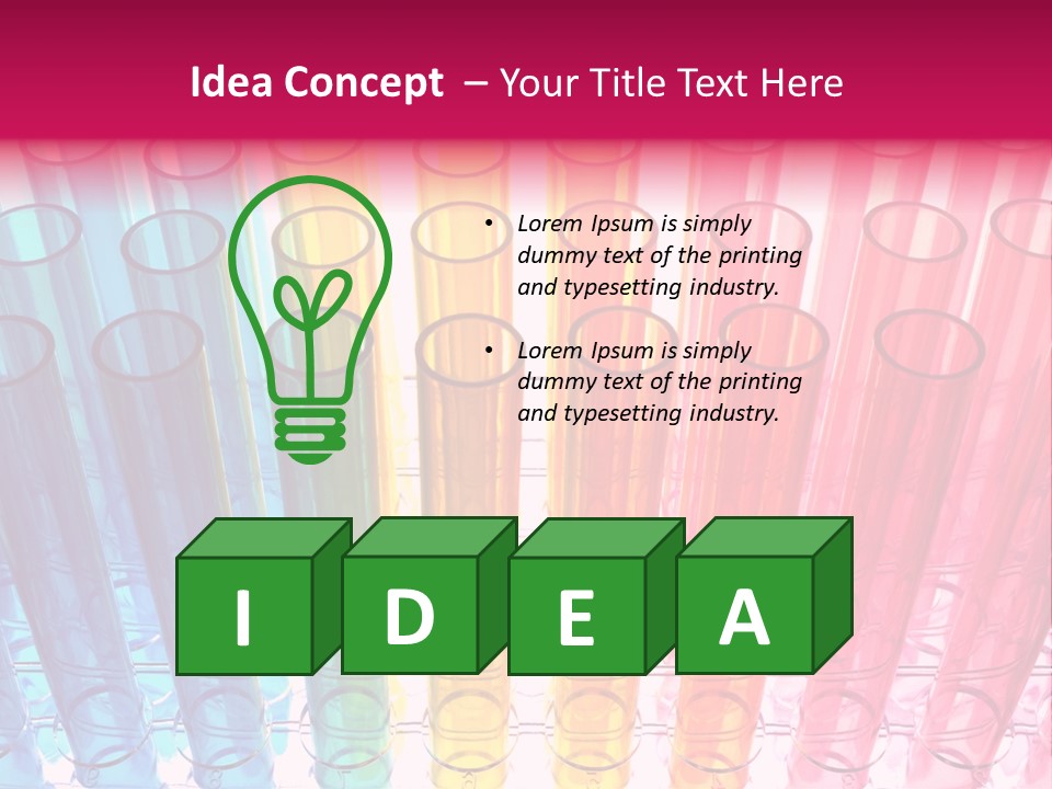 A Group Of Colored Pens With A Pink Background PowerPoint Template