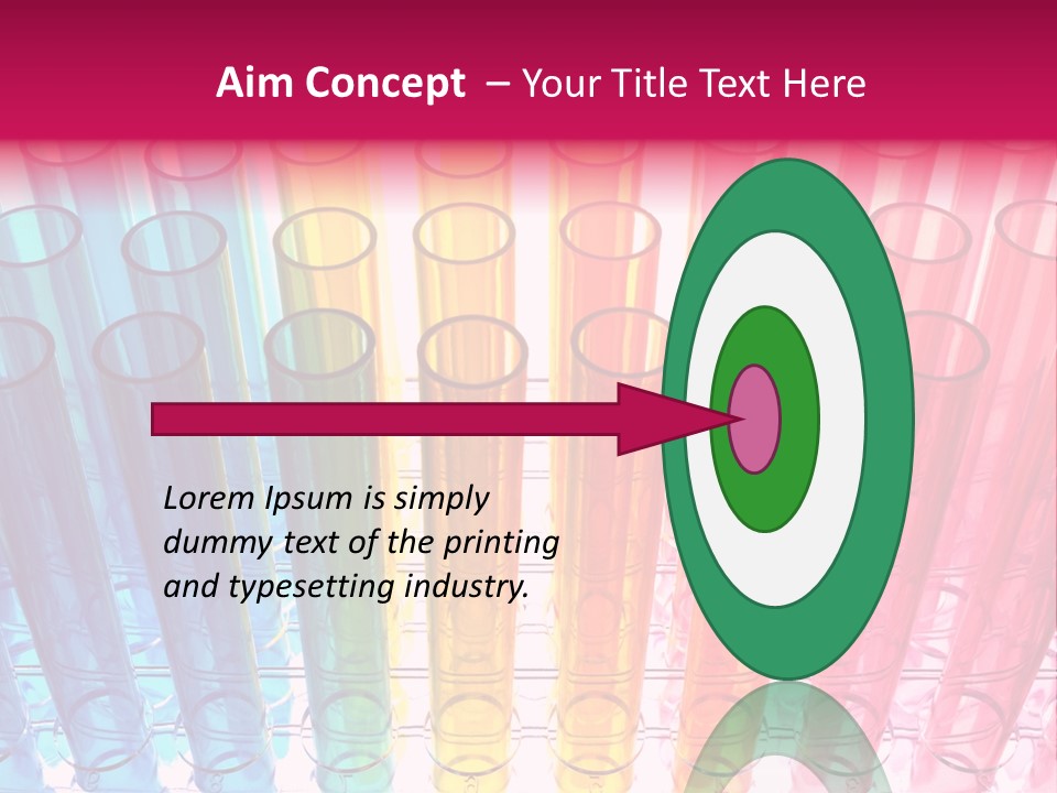 A Group Of Colored Pens With A Pink Background PowerPoint Template