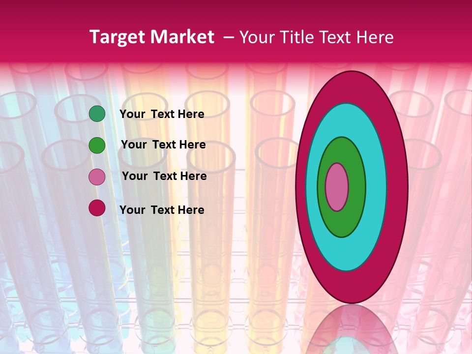 A Group Of Colored Pens With A Pink Background PowerPoint Template