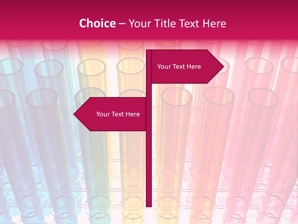 A Group Of Colored Pens With A Pink Background PowerPoint Template