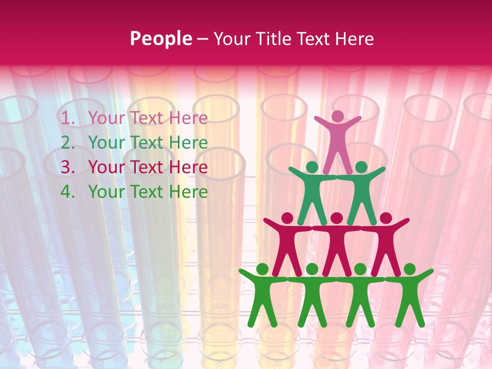A Group Of Colored Pens With A Pink Background PowerPoint Template