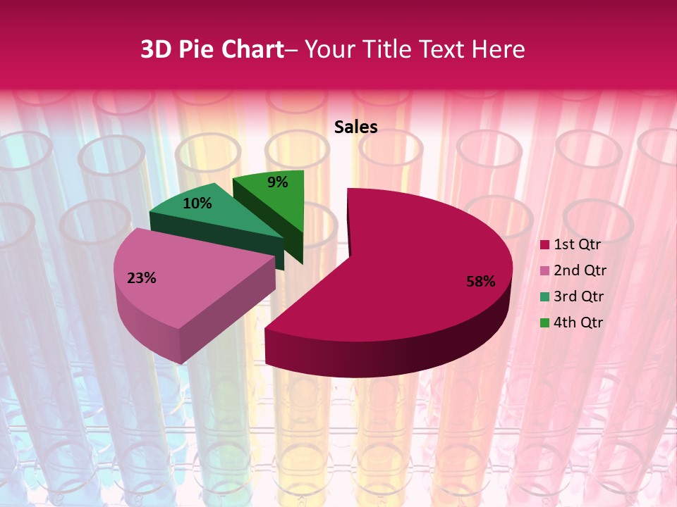 A Group Of Colored Pens With A Pink Background PowerPoint Template