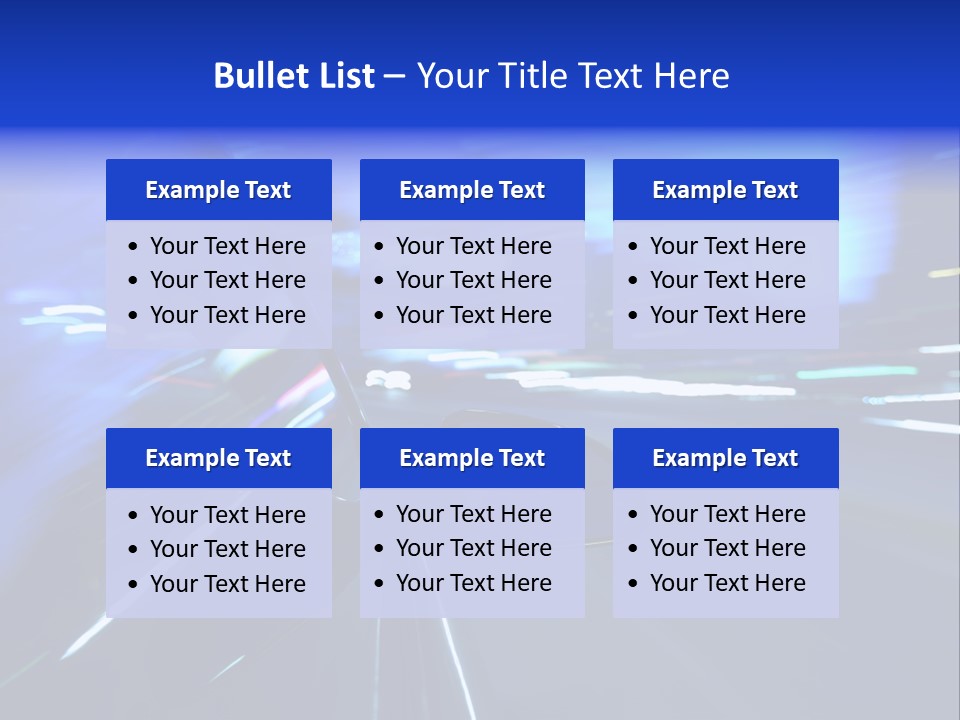 A Car Driving Down A City Street At Night PowerPoint Template