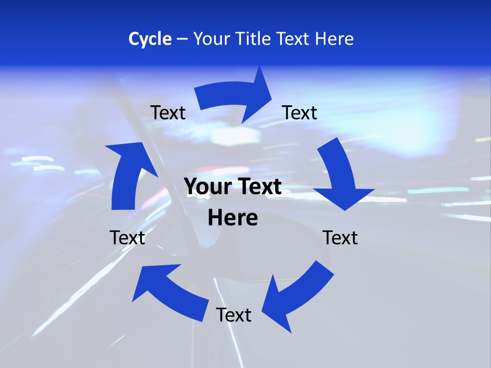 A Car Driving Down A City Street At Night PowerPoint Template