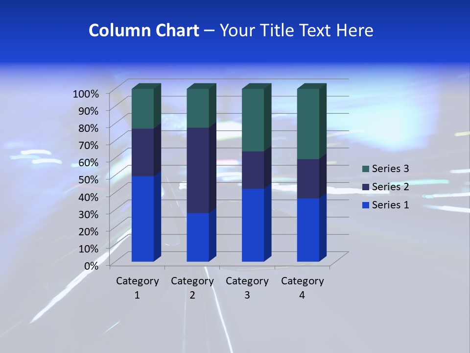A Car Driving Down A City Street At Night PowerPoint Template