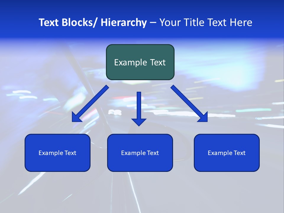 A Car Driving Down A City Street At Night PowerPoint Template