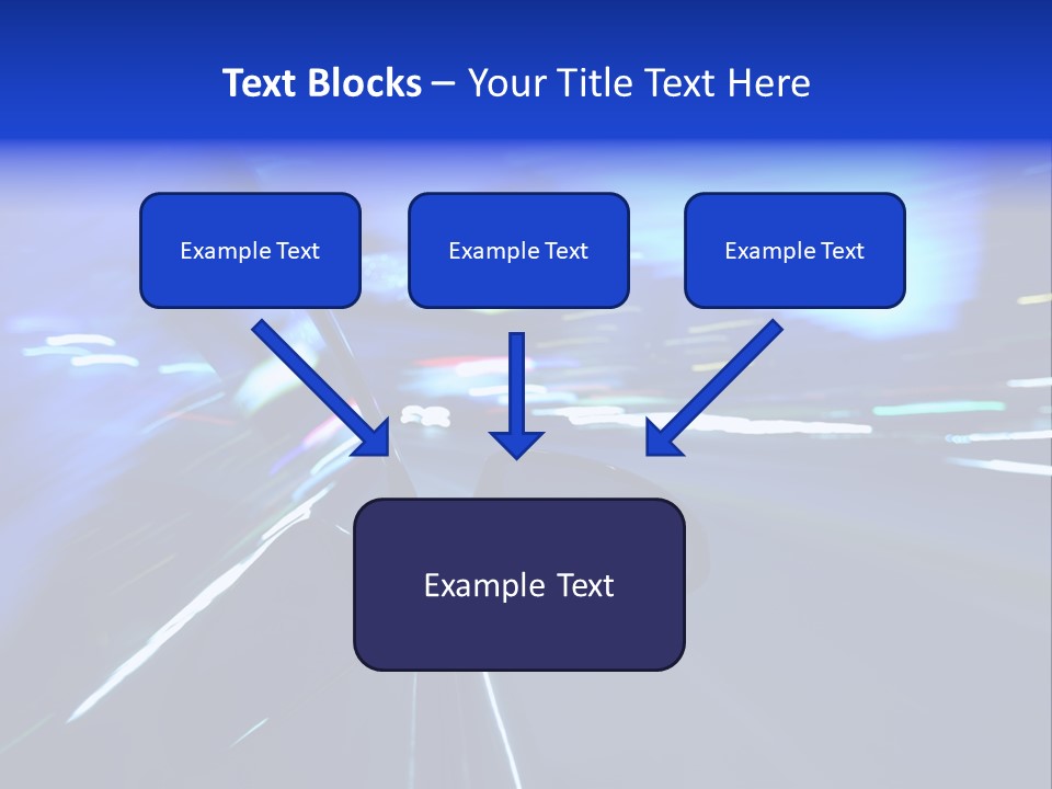 A Car Driving Down A City Street At Night PowerPoint Template