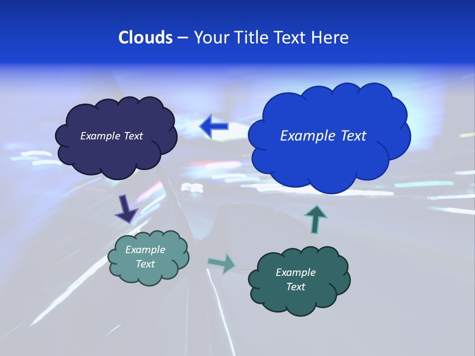 A Car Driving Down A City Street At Night PowerPoint Template