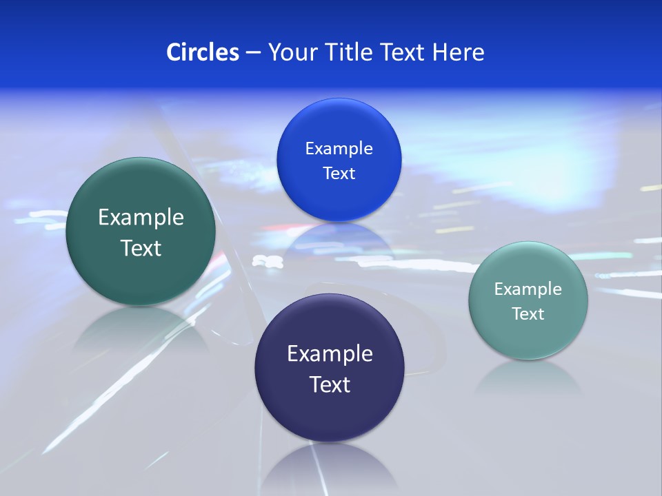 A Car Driving Down A City Street At Night PowerPoint Template