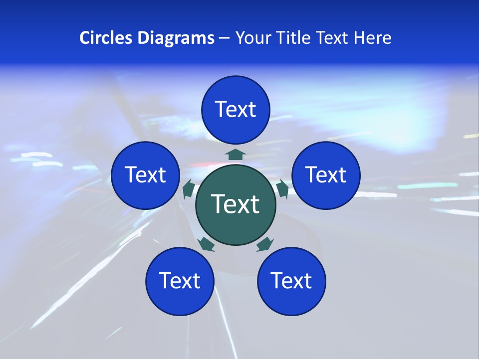 A Car Driving Down A City Street At Night PowerPoint Template