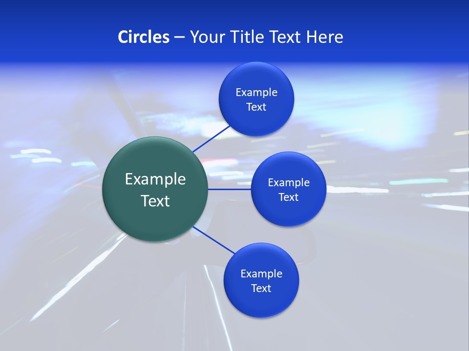 A Car Driving Down A City Street At Night PowerPoint Template