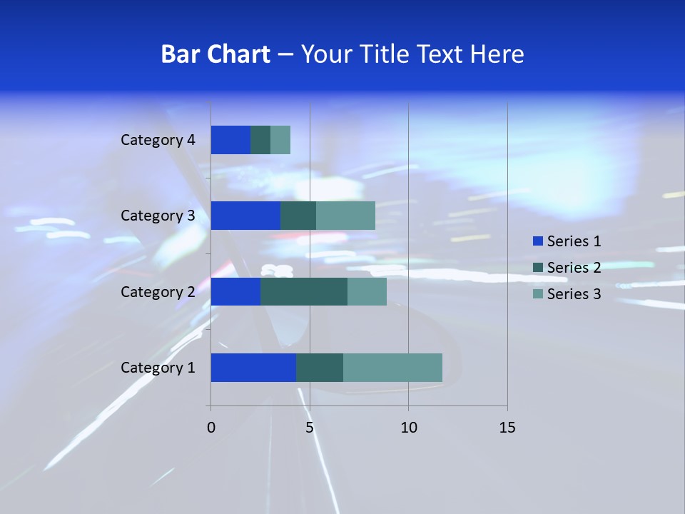 A Car Driving Down A City Street At Night PowerPoint Template