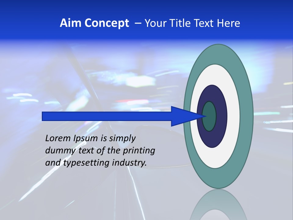 A Car Driving Down A City Street At Night PowerPoint Template