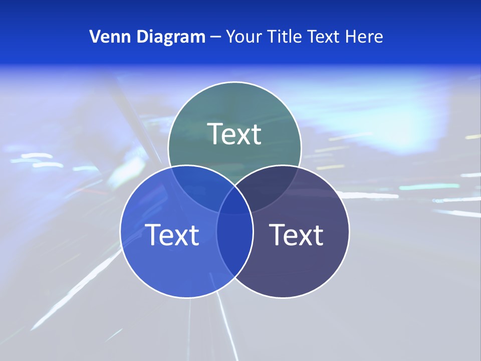 A Car Driving Down A City Street At Night PowerPoint Template