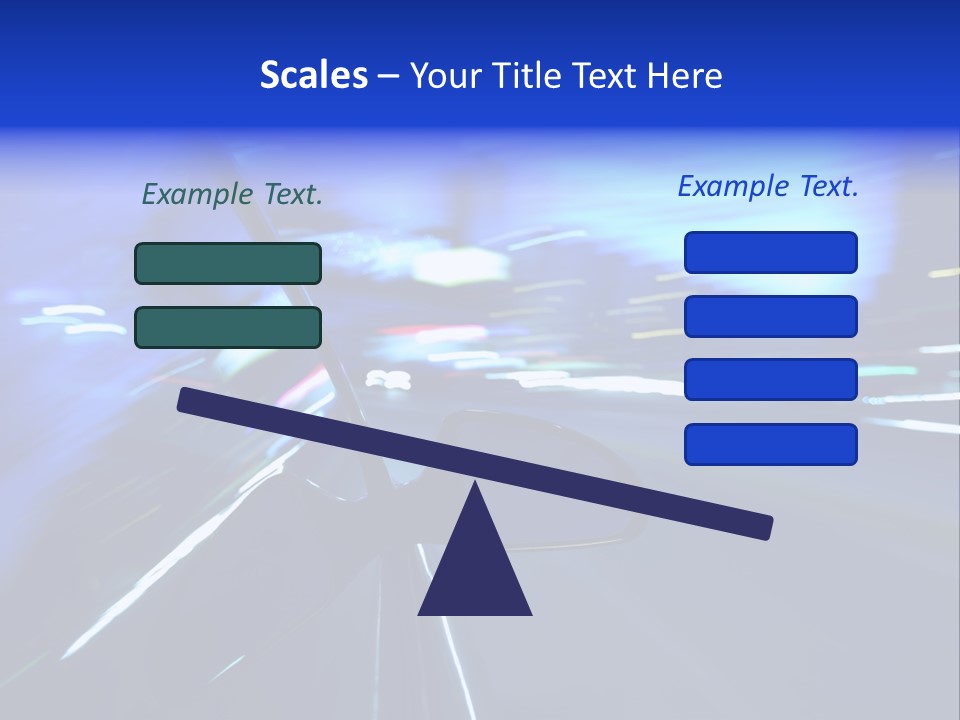 A Car Driving Down A City Street At Night PowerPoint Template