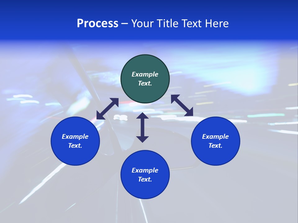 A Car Driving Down A City Street At Night PowerPoint Template